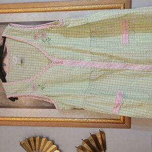 Secret Treasures Womens Sleepwear 3X zip up housedress robe pastel green pink
